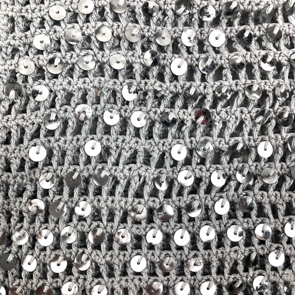 BCBGMAXAZRIA Knit Mini Grey Sequin Cardigan - Picture 8 of 9